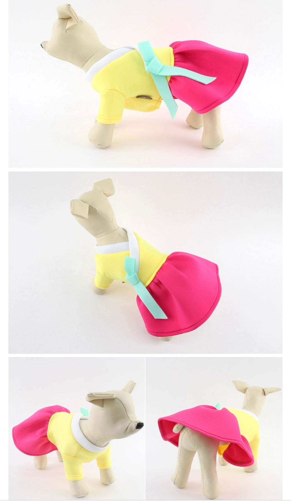 Korean Traditional Style Hanbok for Dog (Yellow/Red)