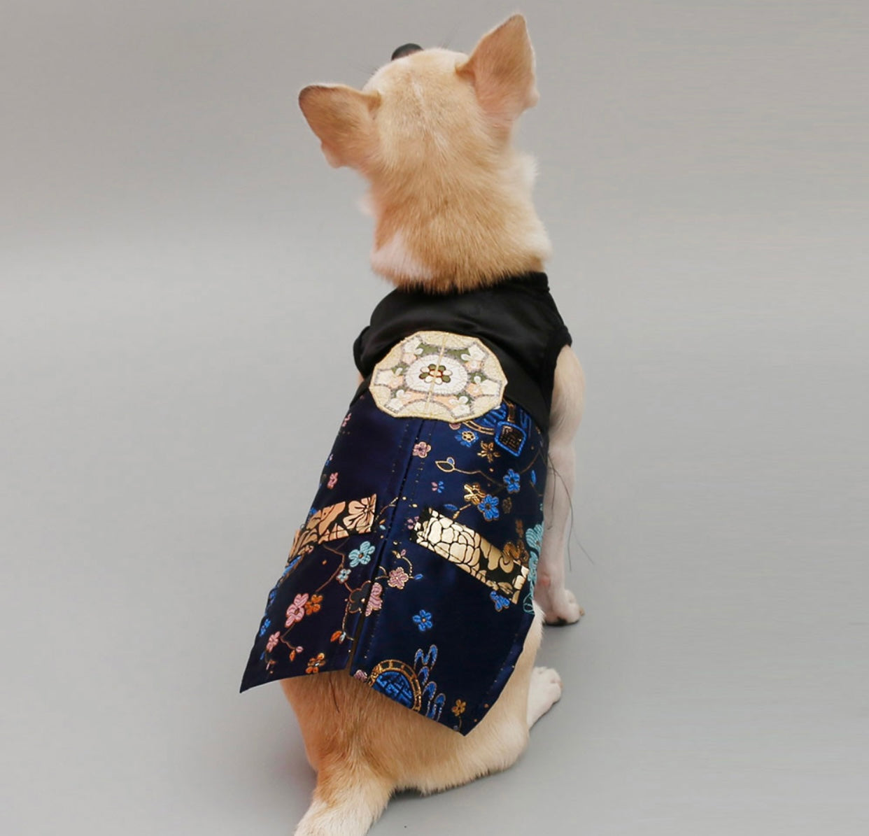 Premium Korean Traditional Hanbok Suit for Dogs (Dark Blue)