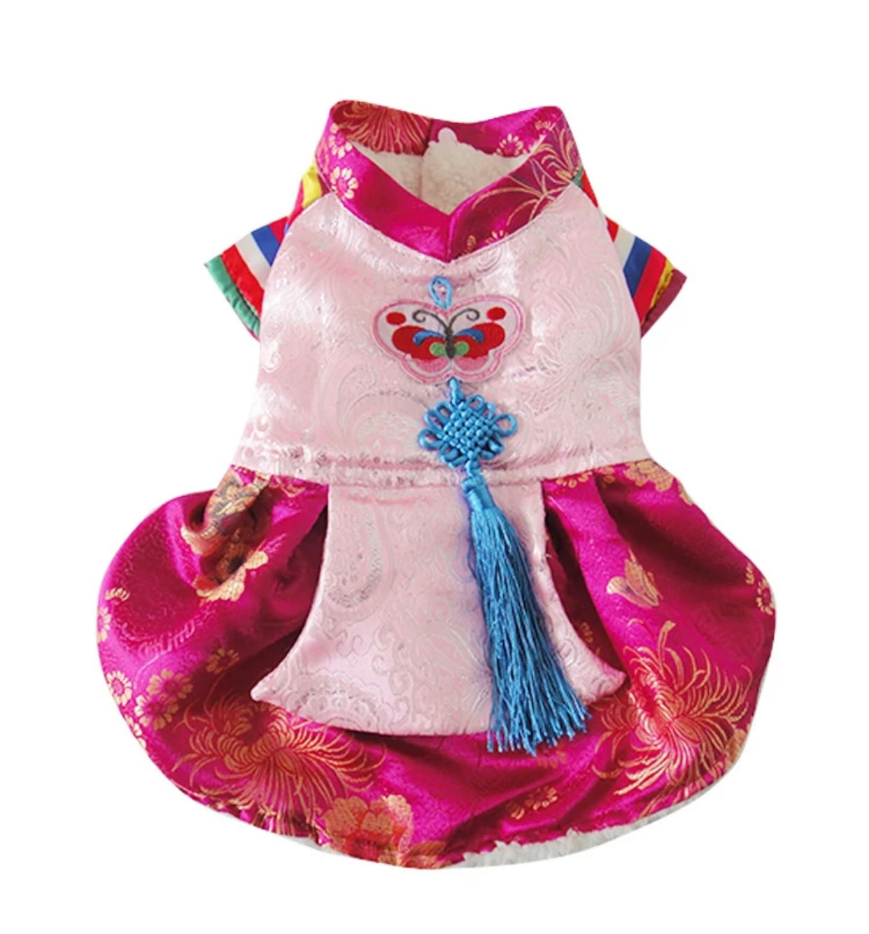 Winter Korean Traditional Hanbok Suit for Dogs (Pink)