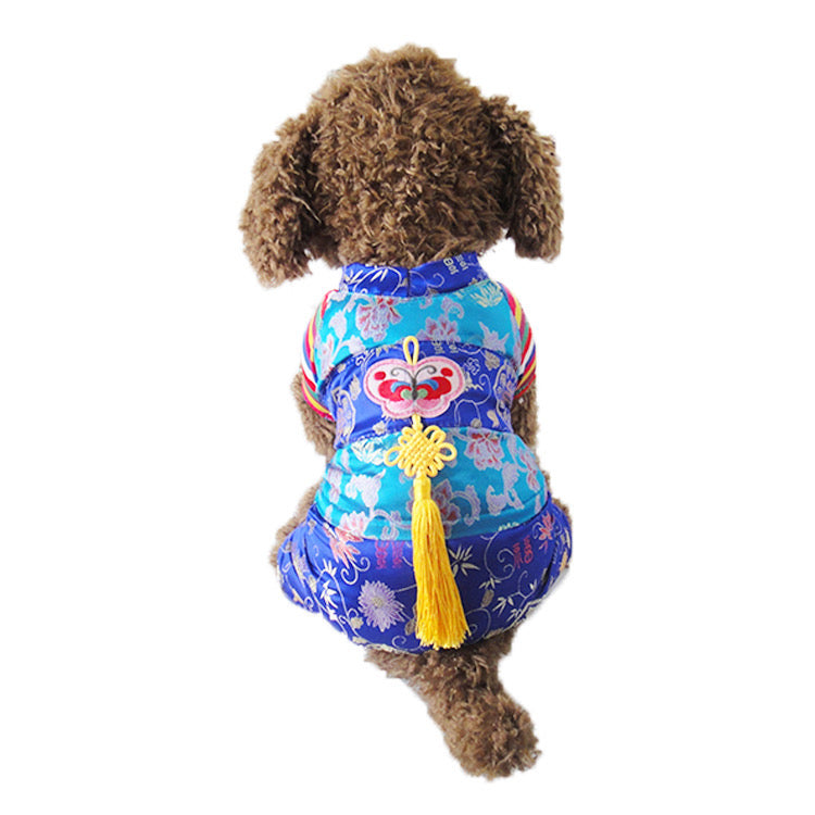 Winter Korean Traditional Hanbok Suit for Dogs (Blue)