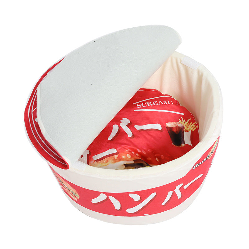 Cup Noodle Ramen Pet Bed - Red
