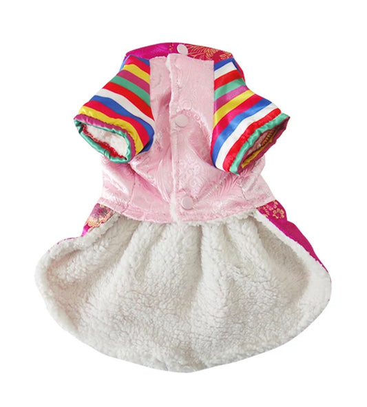 Winter Korean Traditional Hanbok Suit for Dogs (Pink)