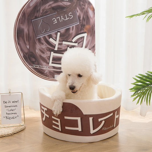Cup Noodle Style Pet Bed - Brown